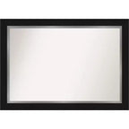 42" x 30" Non-Beveled Eva Bathroom Wall Mirror Black - Amanti Art: Modern Rectangle, Wall Mount