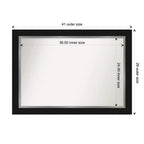 Miroir mural de salle de bain encadré noir 42 po x 30 po - Rectangulaire moderne, montage mural