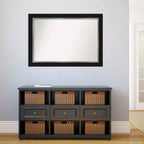 Miroir mural de salle de bain encadré noir 42 po x 30 po - Rectangulaire moderne, montage mural