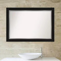 Miroir mural de salle de bain encadré noir 42 po x 30 po - Rectangulaire moderne, montage mural