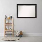 Miroir mural de salle de bain encadré noir 42 po x 30 po - Rectangulaire moderne, montage mural