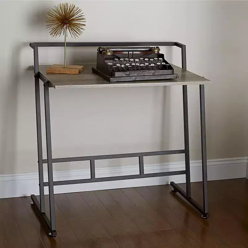 Small Office Desk - Ashwood Finish, Open Design, 34.6"H x 33.1"W x 23.6"D