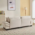 Canapé stylé en velours côtelé, assise profonde : Taille causeuse avec oreillers et fonction convertible