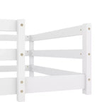 Lit pour tout-petits double/grand format à profil bas avec barres de sécurité et cadre en bois massif - Chambre d'enfant