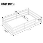 Lit pour tout-petits double/grand format à profil bas avec barres de sécurité et cadre en bois massif - Chambre d'enfant