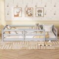 Twin/Full Low Profile Toddler Bed with Safety Rails & Solid Wood Frame - Kids Bedroom