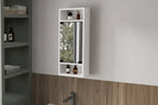 Chic Crate-Pine-Like Medicine Cabinet  Mirrored Door & Open Storage | White