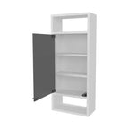 Armoire à pharmacie murale avec porte miroir et étagères ouvertes - Blanche, 72 cm H
