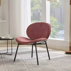 Okak Mid-Century Modern Accent Chairs for Bedroom, Shell Chair Single Side Chair Tripod, Fabric Lounge Chair in Walnut Finish Backrest