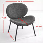 Fauteuil d'appoint coquille Mid-Century Modern - Pieds tripodes, chaise longue en tissu, finition noyer