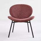 Fauteuil d'appoint coquille Mid-Century Modern - Pieds tripodes, chaise longue en tissu, finition noyer