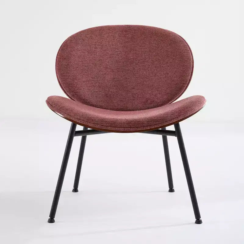 Mid-Century Modern Shell Accent Chair - Tripod Legs, Fabric Lounge Chair, Walnut Finish