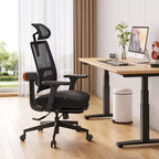 Fauteuil de bureau ergonomique avec repose-pieds - Soutien lombaire auto-ajustable, accoudoirs 4D, assise réglable