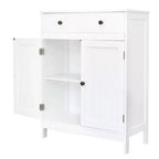 Meuble de Rangement Salle de Bain sur Pied - MDF Étanche, Étagère sur Pied Multi-Niveaux