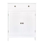 Meuble de Rangement Salle de Bain sur Pied - MDF Étanche, Étagère sur Pied Multi-Niveaux