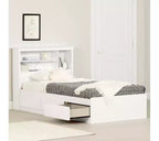 HomeStock 40 in.H Twin Size White with Bookcase Beds made of Particle Board Bed Frame