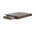 HomeStock 8.5 in.H Adjustable (Full to Queen) Size Brown with Storage Beds made of Particle Board Bed Frame