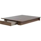 Cadre de lit ajustable de taille double à queen avec tiroir de rangement, panneau de particules, marron