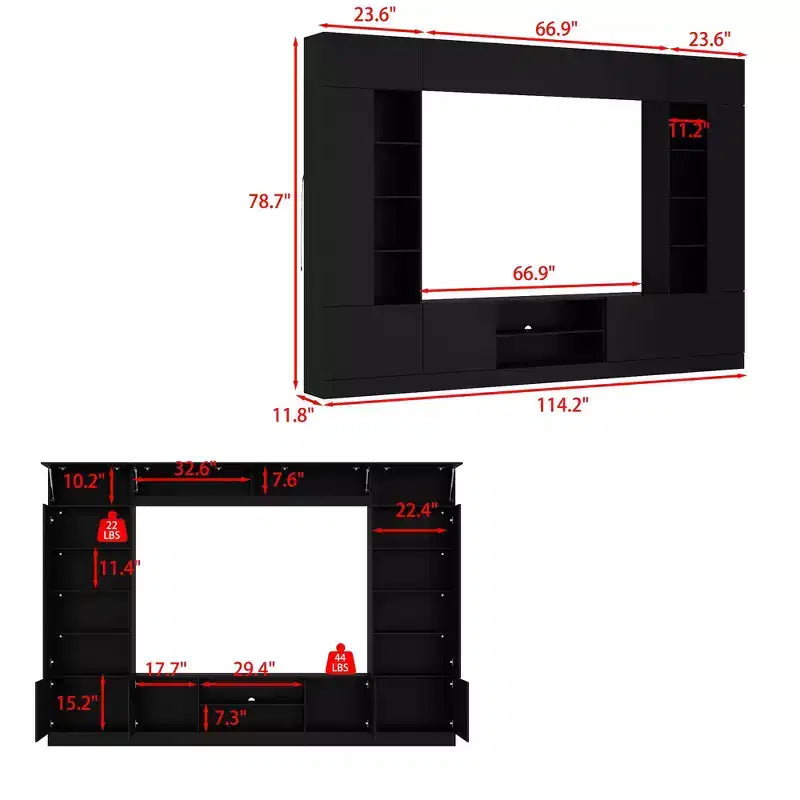 Large Wraparound TV Entertainment Center - Aesthetic & Practical Living Room Cabinet