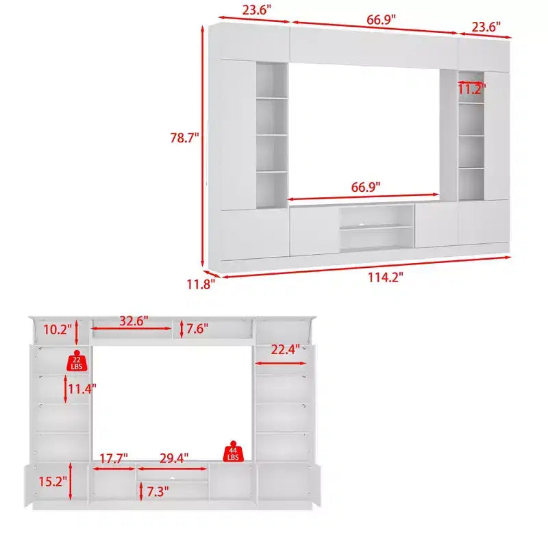 Large Wraparound TV Entertainment Center - Aesthetic & Practical Living Room Cabinet