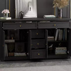 Commode horizontale à 5 tiroirs - Meuble de rangement multifonctionnel pour salon et chambre
