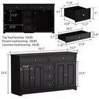 Commode horizontale à 5 tiroirs - Meuble de rangement multifonctionnel pour salon et chambre