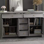 Commode horizontale à 5 tiroirs - Meuble de rangement multifonctionnel pour salon et chambre