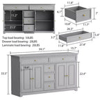 Commode horizontale à 5 tiroirs - Meuble de rangement multifonctionnel pour salon et chambre