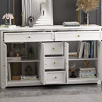 Commode horizontale à 5 tiroirs - Meuble de rangement multifonctionnel pour salon et chambre