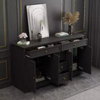 Commode horizontale à 5 tiroirs - Meuble de rangement multifonctionnel pour salon et chambre