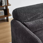 Canapé-lit 3-en-1 en velours avec port USB, lit gigogne et poche latérale