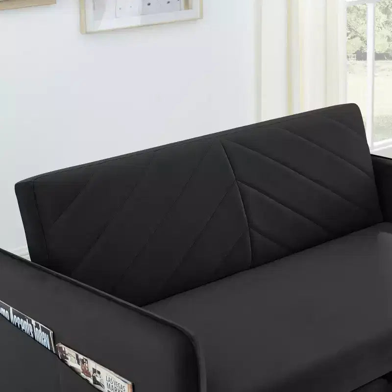 3-in-1 Velvet Sleeper Sofa Bed with USB Port, Pull-Out Bed & Side Pocket