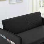 Canapé-lit 3-en-1 en velours avec port USB, lit gigogne et poche latérale
