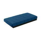 Ottoman de rangement d'appoint capitonné en velours bleu, cube de 40 cm avec couvercle amovible