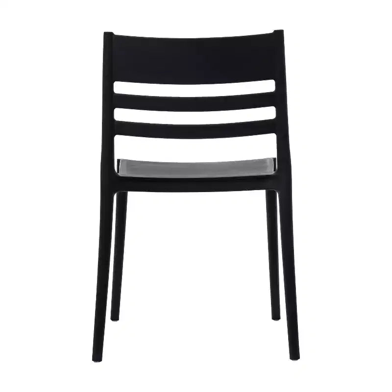 Set of 2 Indoor-Outdoor Stacking Patio Chairs with Slatted Backrest, All-Weather Resin