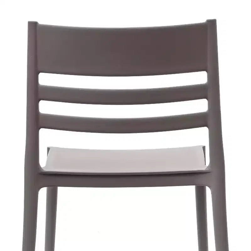 Set of 2 Indoor-Outdoor Stacking Patio Chairs with Slatted Backrest, All-Weather Resin