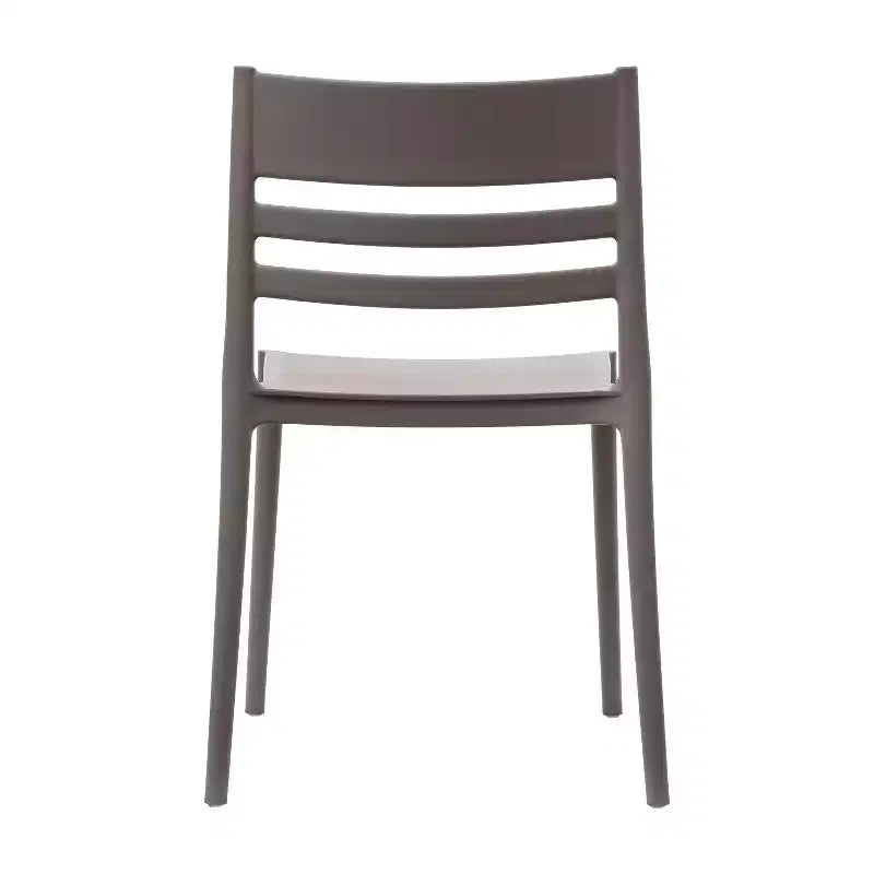 Set of 2 Indoor-Outdoor Stacking Patio Chairs with Slatted Backrest, All-Weather Resin