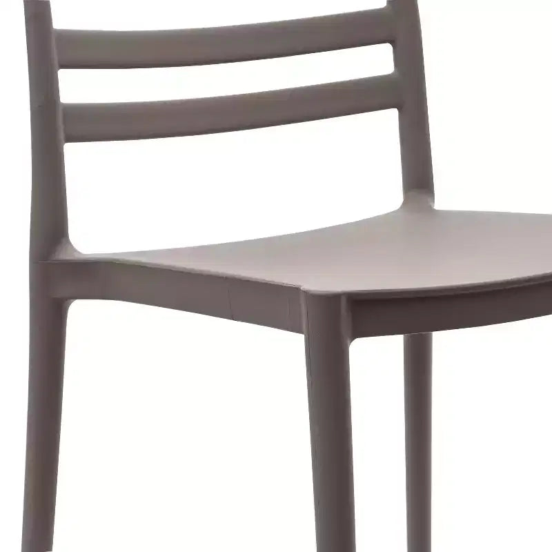 Set of 2 Indoor-Outdoor Stacking Patio Chairs with Slatted Backrest, All-Weather Resin