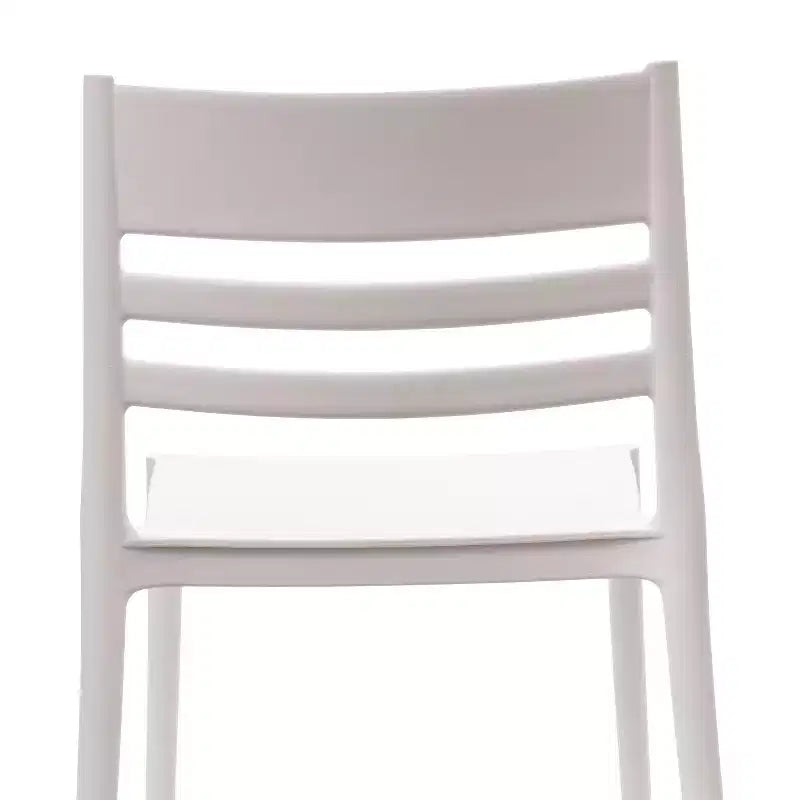 Set of 2 Indoor-Outdoor Stacking Patio Chairs with Slatted Backrest, All-Weather Resin
