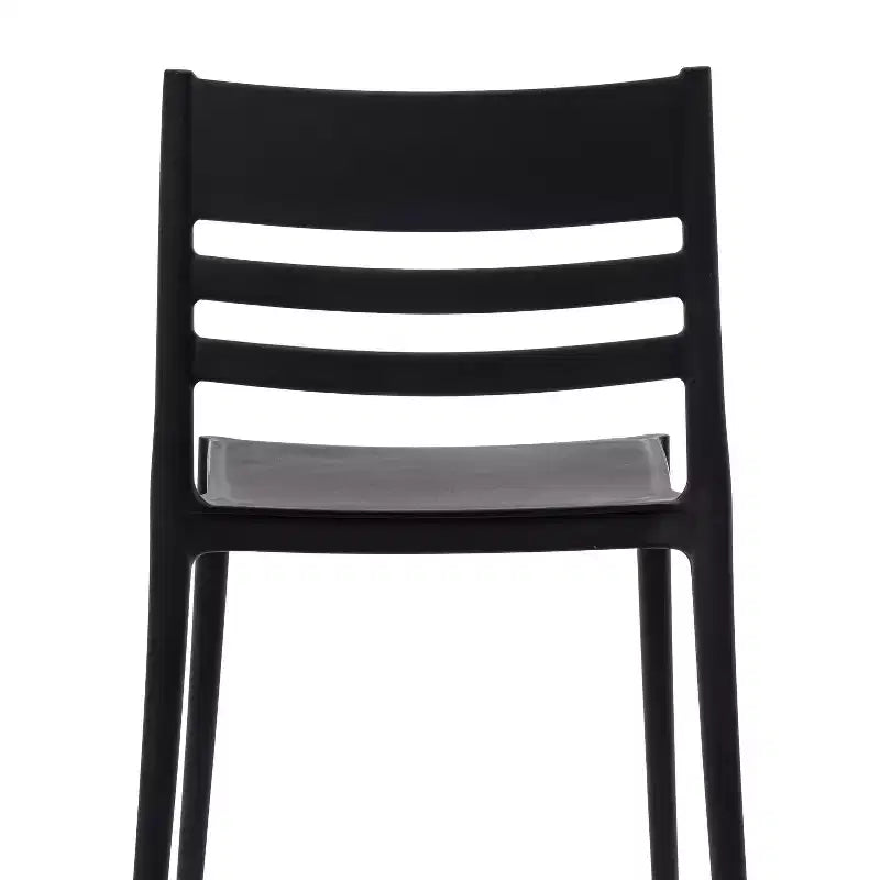 Set of 2 Indoor-Outdoor Stacking Patio Chairs with Slatted Backrest, All-Weather Resin
