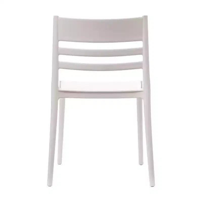 Set of 2 Indoor-Outdoor Stacking Patio Chairs with Slatted Backrest, All-Weather Resin