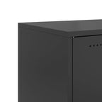 Table de Chevet Industrielle en Acier avec Étagère Réglable - Noir, 39,1x36,1x78 cm