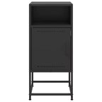 Table de Chevet Industrielle en Acier avec Étagère Réglable - Noir, 39,1x36,1x78 cm