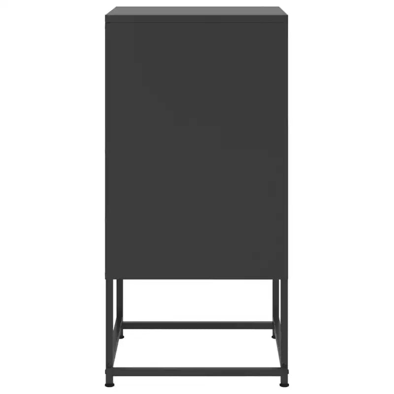 Industrial Steel Bedside Cabinet Nightstand with Adjustable Shelf - Black, 15.4"x14.2"x30.7"