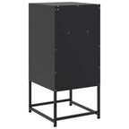 Table de Chevet Industrielle en Acier avec Étagère Réglable - Noir, 39,1x36,1x78 cm