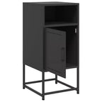 Table de Chevet Industrielle en Acier avec Étagère Réglable - Noir, 39,1x36,1x78 cm