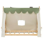 Lit à baldaquin en forme de maison double/complet avec tente et décor lumineux - Lit plateforme pour enfants et adolescents