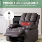 Fauteuil de massage inclinable pour adultes, basculeur pivotant avec chauffage, cuir PU, télécommande, porte-gobelets, poche latérale, large fauteuil inclinable pour salon, chambre à coucher