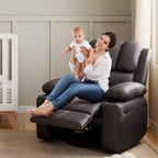 Fauteuil de massage inclinable pour adultes, basculeur pivotant avec chauffage, cuir PU, télécommande, porte-gobelets, poche latérale, large fauteuil inclinable pour salon, chambre à coucher