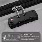 Valise cabine rigide extensible de 24 pouces avec roues pivotantes, valise cabine rigide avec serrure TSA, valise rigide légère